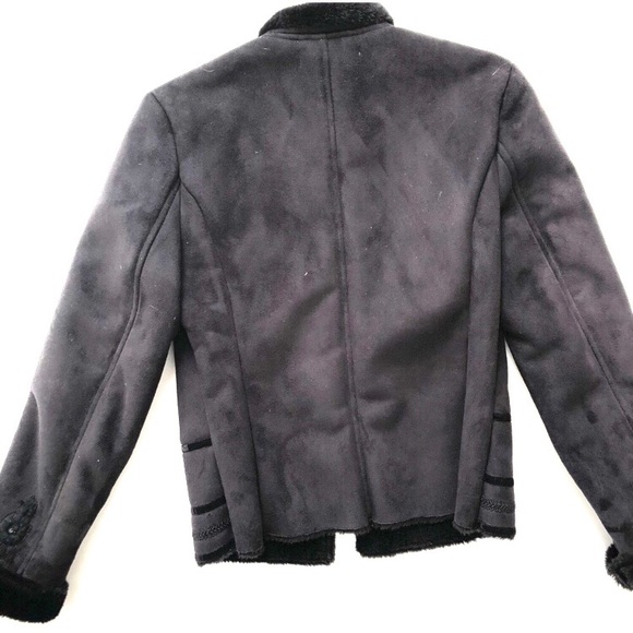 Zara suede shearling embellished coat * - Picture 5 of 8